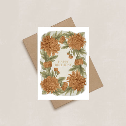 Chrysanthemum Birthday Card | November Birth Flower