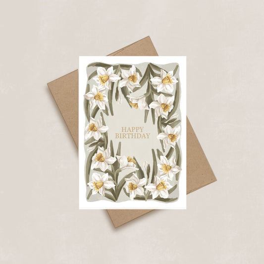 Narcissus Birthday Card | December Birth Flower