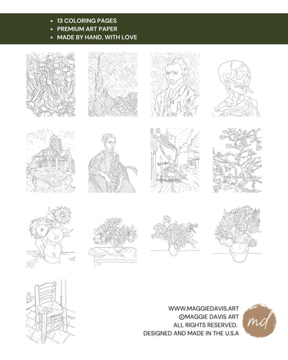 Vincent Van Gogh Coloring Book