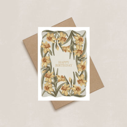 Daffodils Birthday Card | March Birth Flower