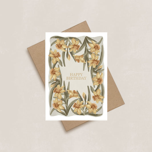 Daffodils Birthday Card | March Birth Flower