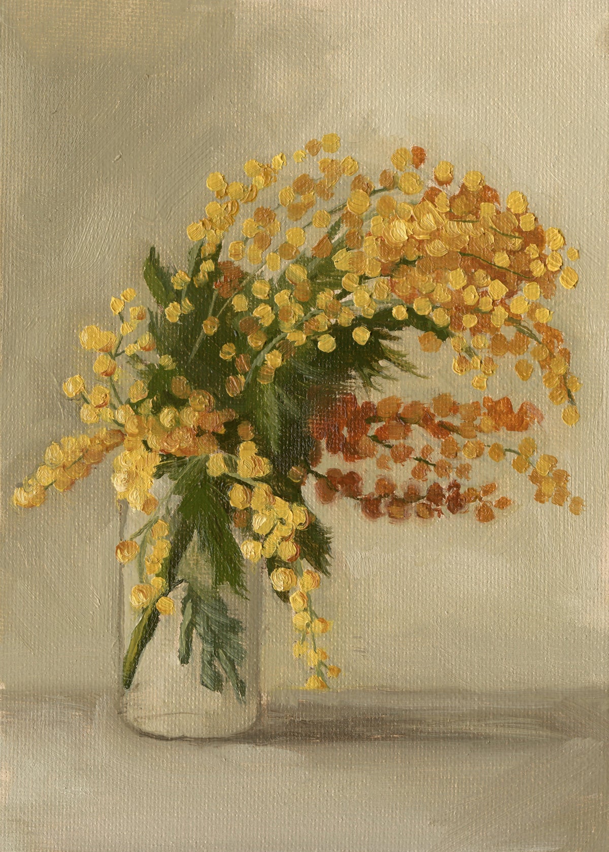 Mimosa Still Life - Original Painting