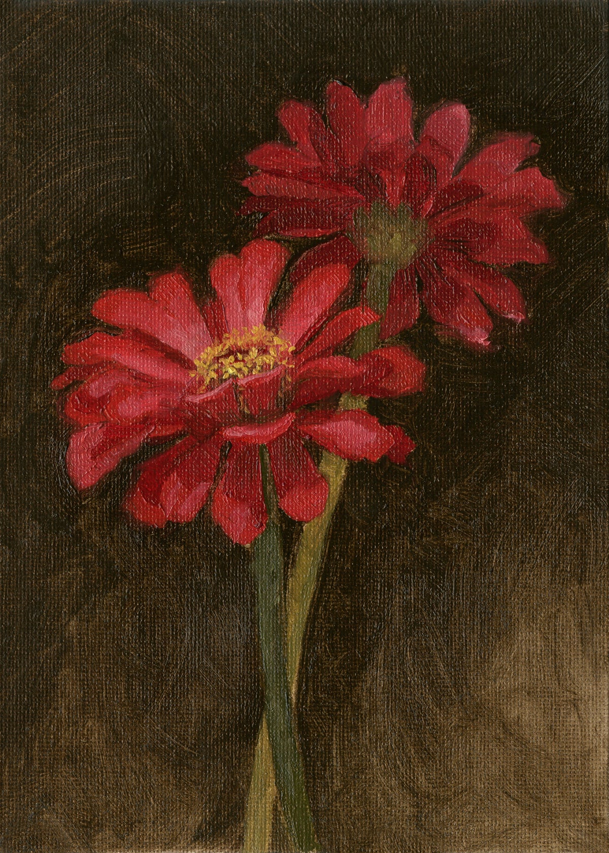 Pink Zinnias - Original Painting
