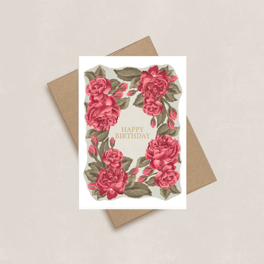 Roses Birthday Card | June Birth Flower