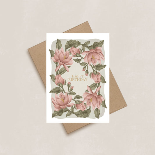 Waterlily Birthday Card | July Birth Flower