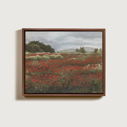 Poppy Fields with an Overcast Sky