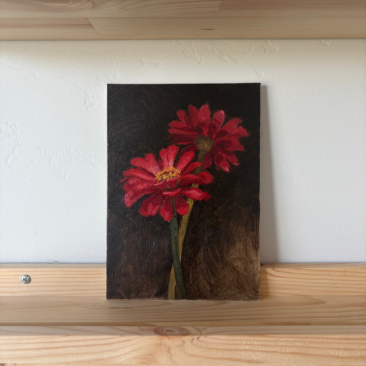 Pink Zinnias - Original Painting
