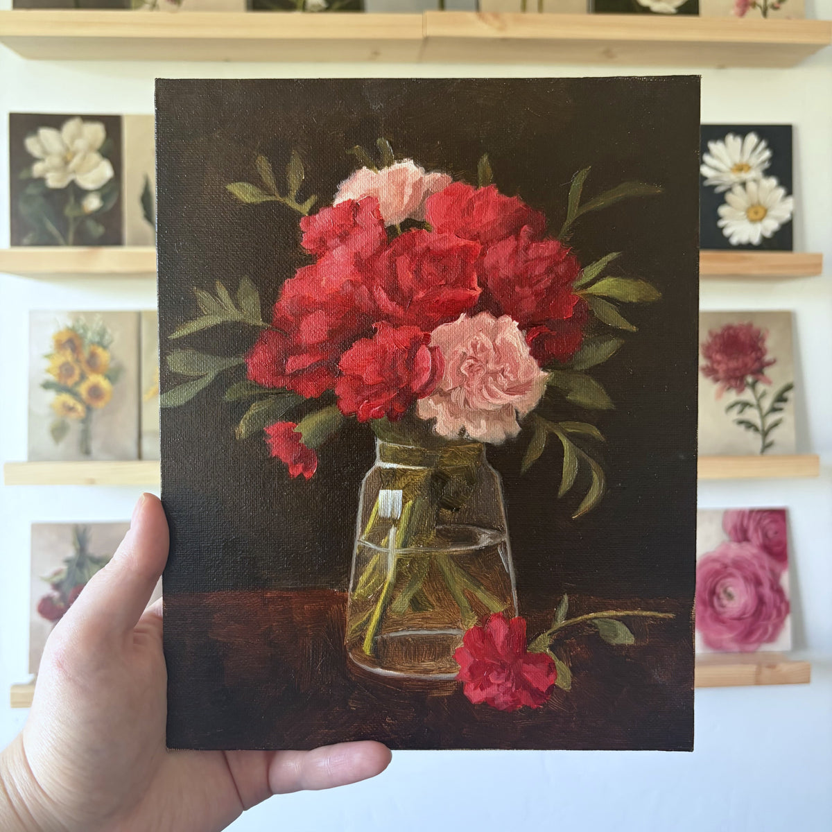 Carnations Still Life - Original Painting