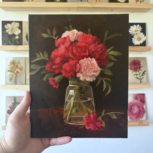 Carnations Still Life - Original Painting